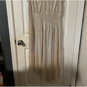 Express sequence large cream dress
